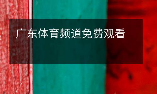 廣東體育頻道免費(fèi)觀看